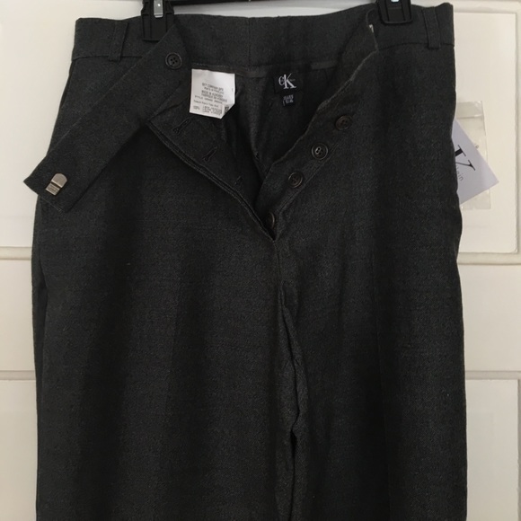 Calvin Klein Women's High-Waist Tuxedo Pants Black Size 14